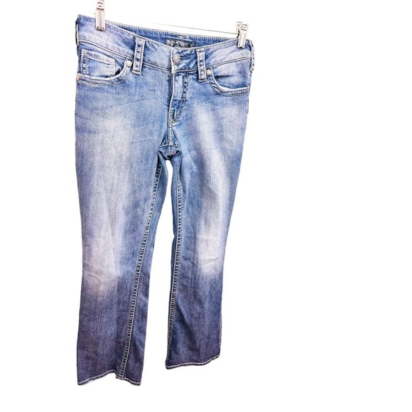 Vtg Silver Suki Denim Jeans Women 27/32 Light Wash Boot Cut Low Rise Y2K… - Picture 3 of 14